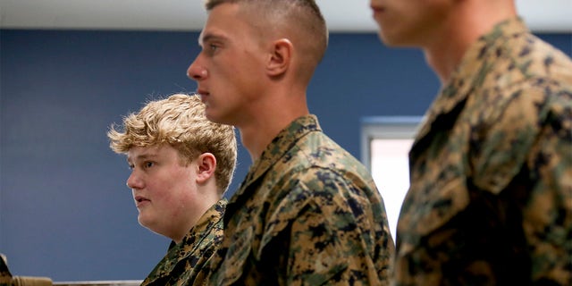 In 2018, Sam Short was diagnosed with spinal cancer. As part of the Make A Wish Foundation, Sam wanted a chance to stand on the yellow footprints at Marine Corps Recruit Depot Parris Island for a chance to earn the title United States Marine. From April 27-28, Short will complete a condensed boot camp alongwith a platoon of Marines in hopes of earning the honorary title of Marine. Short, who is 16 years-old, is from Columbus, Oh. (U.S. Marine Corps photo by CWO2 Bobby J. Yarbrough/Released)