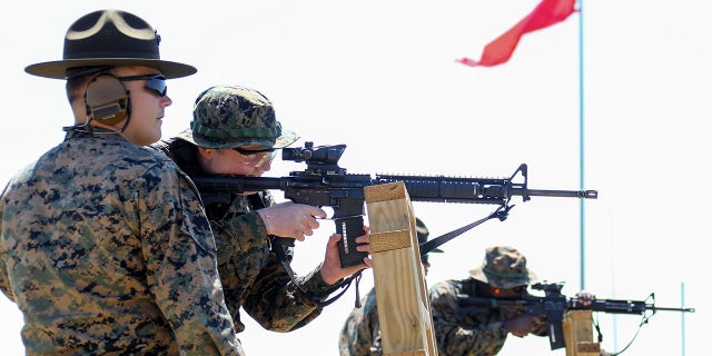 Sam Short did rifle training during his boot camp experience at Parris Island.