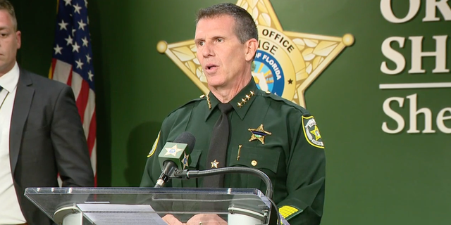 Orange County Sheriff John Mina holds a news conference after a 2-year-old child was able to access a gun and shoot and kill his father.