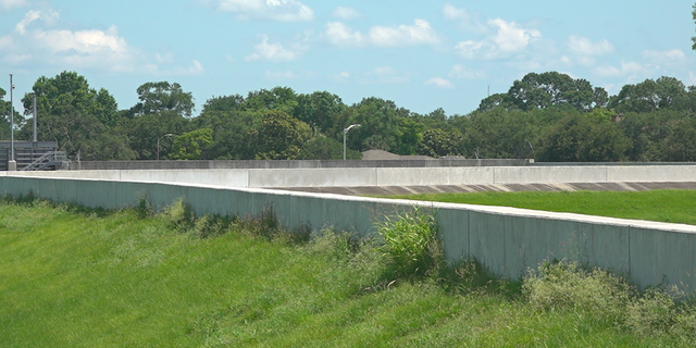 New Orleans' levee system stretches 130 miles to keep out storm surge during hurricanes.