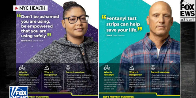 New York health department ads in the "Let's Talk Fentanyl" campaign. (Fox News Digital)