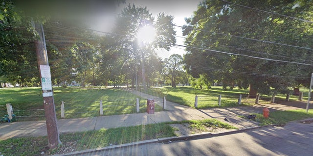 The 1800 block of Harrowgate Park in Philadelphia, where a woman was set on fire during an argument.