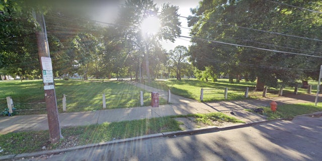 The 1800 block of Harrowgate Park in Philadelphia, where a woman was set on fire during an argument.