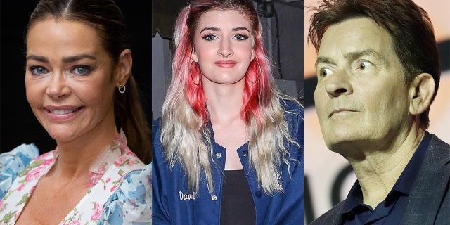 Denise Richards (left) and Charlie Sheen have expressed their thoughts about their daughter Sami Sheen (center) joining OnlyFans.