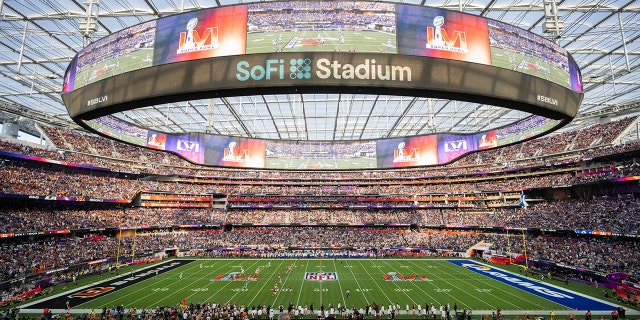 A view of the interior of SoFi Stadium during Super Bowl LVI between the Los Angeles Rams and the Cincinnati Bengals Feb. 13, 2022, in Inglewood, Calif.