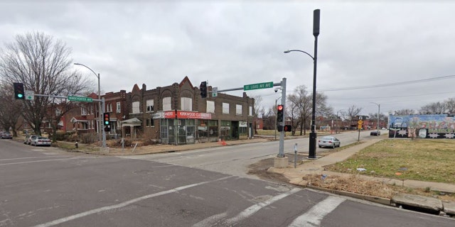 The intersection near where a man was held up at gunpoint and forced to undress.