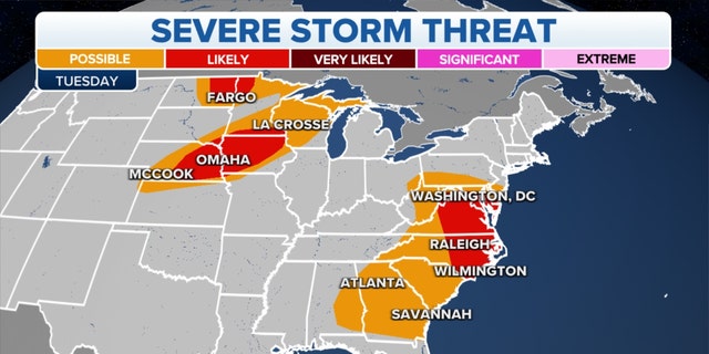 Storms threaten the eastern U.S.
