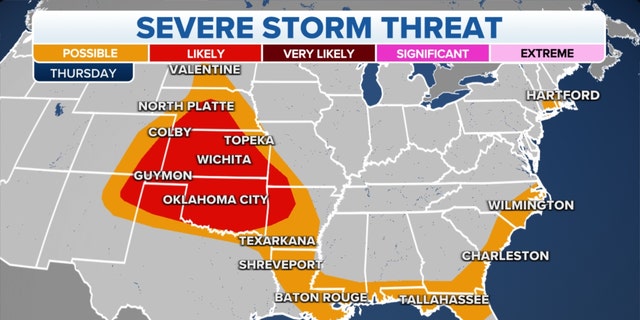 Severe storm threats over the U.S.