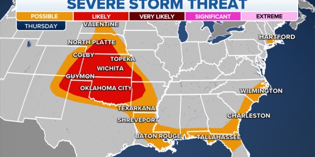 Severe storm threats over the U.S.