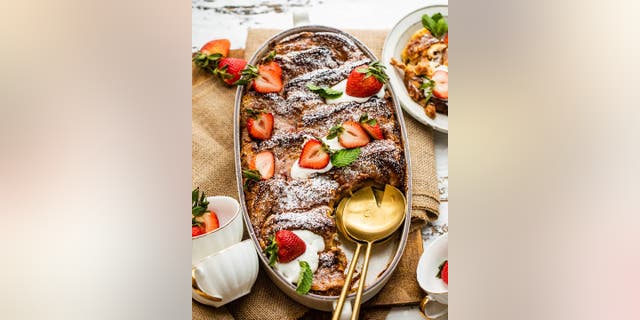 Britney Brown-Chamberlain of Britney Breaks Bread shares her Strawberry French toast casserole recipe with Fox News Digital.