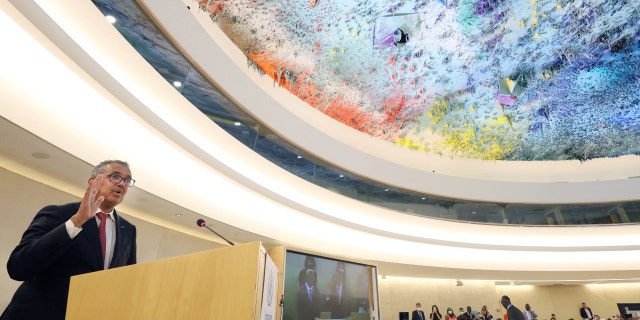 Dr. Tedros Adhanom Ghebreyesus, Director-General of the World Health Organization (WHO) speaks following his re-election during the 75th World Health Assembly at the United Nations in Geneva, Switzerland, May 24, 2022.