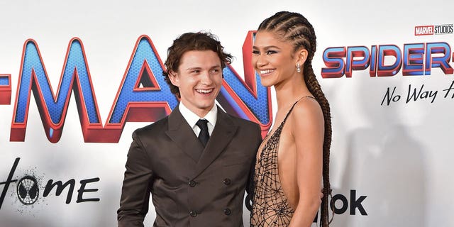 Zendaya and Tom Holland at the Spider-Man premiere