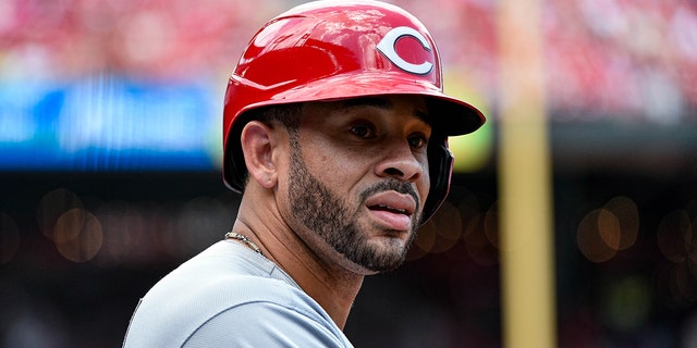 Cincinnati Reds left fielder Tommy Pham during a game between the Reds and the St. Louis Cardinals June 11, 2022, at Busch Stadium in St. Luis.
