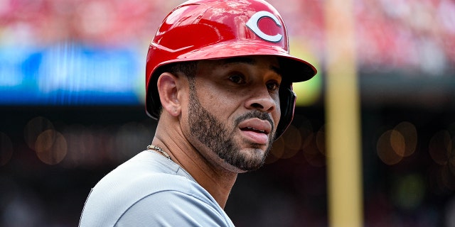 Cincinnati Reds left fielder Tommy Pham during a game between the Reds and the St. Louis Cardinals June 11, 2022, at Busch Stadium in St. Louis.