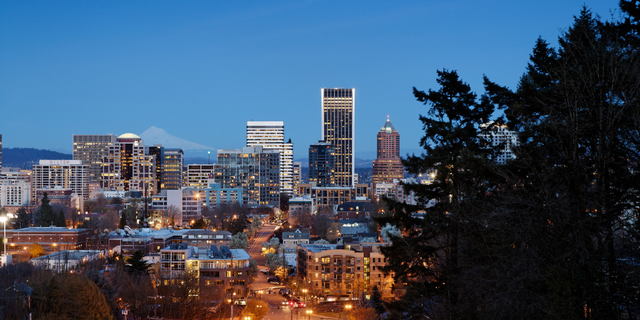 Portland, Oregon skyline (David Papazian via Getty Images)