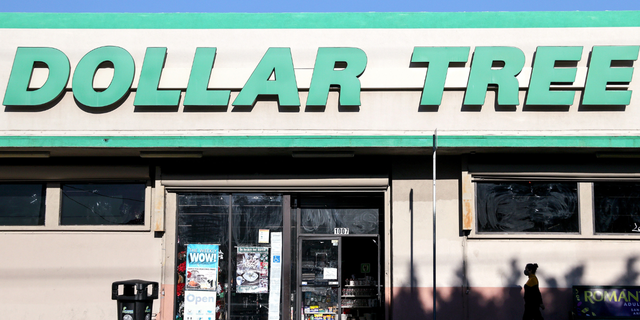 A person walks past a Dollar Tree store on November 23, 2021 in Los Angeles, California.