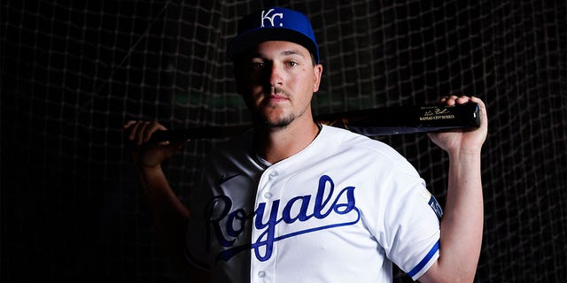 Vinnie Pasquantino #73 of the Kansas City Royals poses during Photo Day at Surprise Stadium on March 20, 2022 in Surprise, Arizona. (Photo by Kelsey Grant/Getty Images)