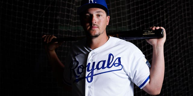 Vinnie Pasquantino #73 of the Kansas City Royals poses during Photo Day at Surprise Stadium on March 20, 2022 in Surprise, Arizona. (Photo by Kelsey Grant/Getty Images)