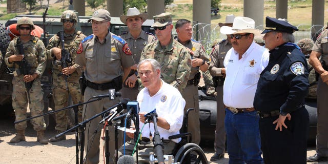 Texas Gov.  Greg Abbott joined state and local officials in Eagle Pass, Texas, on June 29, 2022, to announce the expansion of Texas' ongoing border security operations.