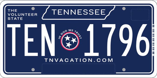 A Tennessee "In God We Trust" automobile plate