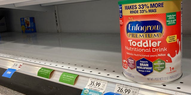 A can of Toddler Nutritional Drink is shown on a shelf in a grocery store, Friday, June 17, 2022, in Surfside, Florida.