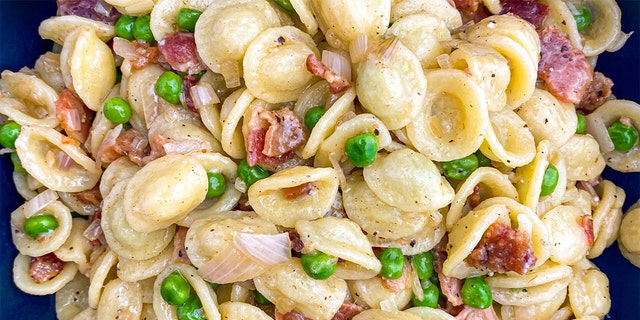 This bacon pea pasta is a great summer meal. (TastefullyGrace.com (Grace Vallo)