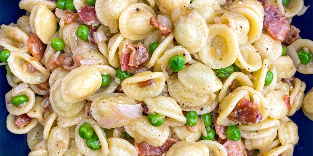 This bacon pea pasta is a great summer meal. (TastefullyGrace.com (Grace Vallo)