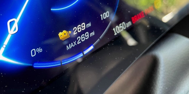 The electric Mercedes-Benz EQS uses the symbol to show the location of its charging port.