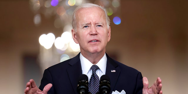 WASHINGTON, DC - JUNE 02: U.S. President Joe Biden delivers remarks on the recent mass shootings from the White House on June 02, 2022 in Washington, DC. 