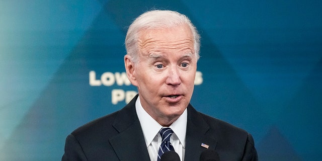 US President Joe Biden will talk about gas prices at the South Court Auditorium on the White House Campus in Washington, DC on June 22, 2022.
