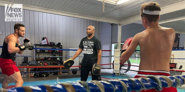 Roy Jones Jr. is hoping he can use his connections in Russia to help free WNBA star Brittney Griner. Jones is pictured here training at his gym in Pensacola, Florida.