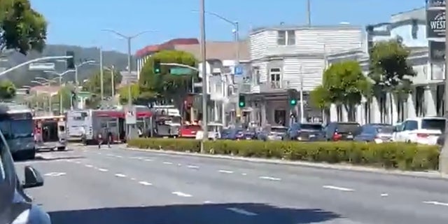 The San Francisco Fire Department told residents to avoid the area as they worked to treat victims.