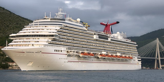 In this handout provided by Carnival Cruise Lines, the Carnival Magic is seen departing from port, after a nine-day inaugural cruise, May 3, 2011, in Dubrovnik, Croatia. 