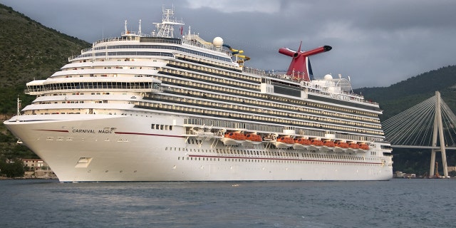 In this handout provided by Carnival Cruise Lines, the Carnival Magic is seen departing from port, after a nine-day inaugural cruise, May 3, 2011, in Dubrovnik, Croatia.  