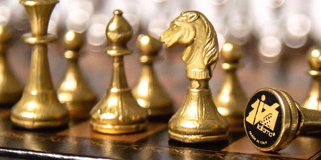 This chess board comes from the boutique at the World Chess Hall of Fame in St. Louis.