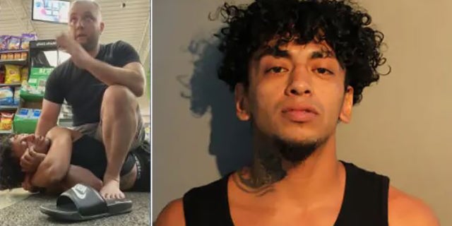 Idriz Redzovic recorded video showing him keeping the suspect pinned until police arrived at the 7-Eleven in Chicago last week.
