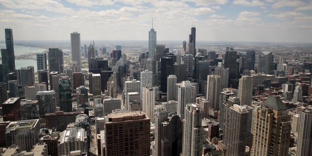 An aerial shot of Chicago, where Pastor Corey Brooks' Project H.O.O.D. aims to stop violence.