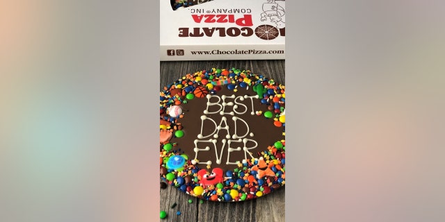 Order dad a personalized chocolate pizza for Father's Day 2022.