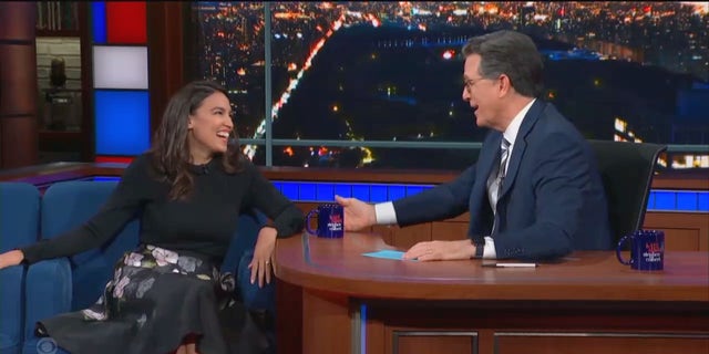 Congresswoman Alexandria Ocasio-Cortez on "The Late Show with Stephen Colbert."