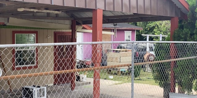 A photo of a dwelling in the poor Indian Hills colonia in southern Texas. 