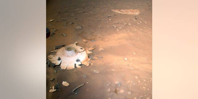 NASA'S Ingenuity helicopter spotted this crashed landing gear on the surface of Mars last month.