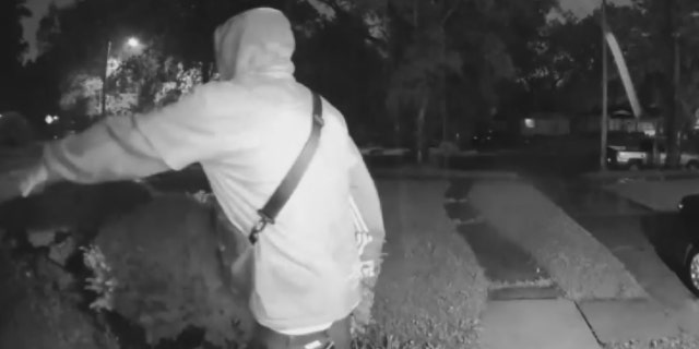 A Ring Doorbell camera recorded part of the encounter with the man outside Jackson's home.