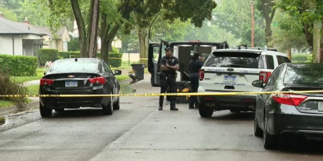 Police were on the scene outside Jackson's Detroit home following the shooting.