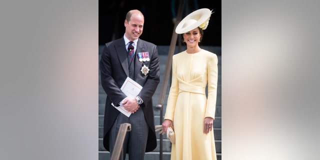 Prince William and Kate Middleton attend the National Service of Thanksgiving at St Paul's Cathedral.