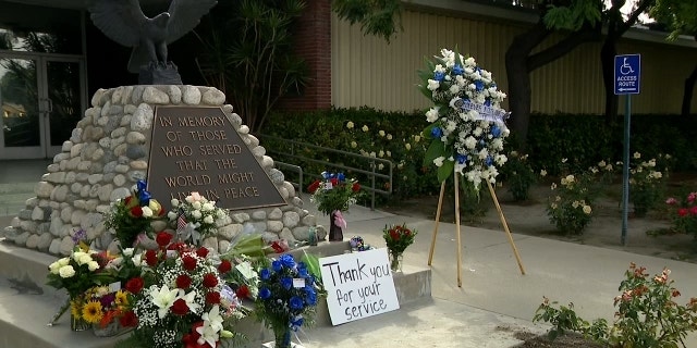 Memorial outside El Monte Police Department.