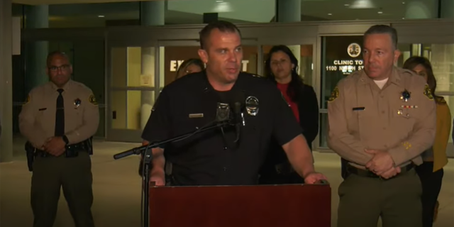 El Monte Interim Chief Ben Lowry speaks at press conference after two of his officers were shot and killed.