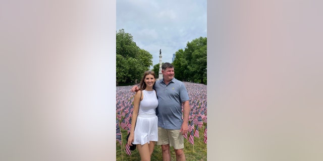 Emma Heussner with her dad