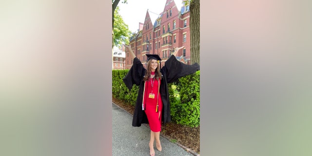 Emma Heussner at Harvard graduation