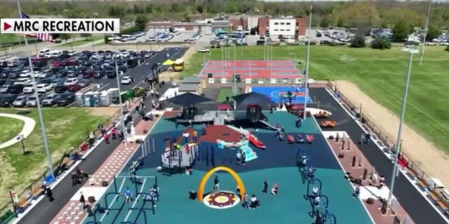 An overhead view of RWJBarnabas Health Field of Dreams playground in Toms River, N.J., previewed on "Fox and Friends First." (Fox News)