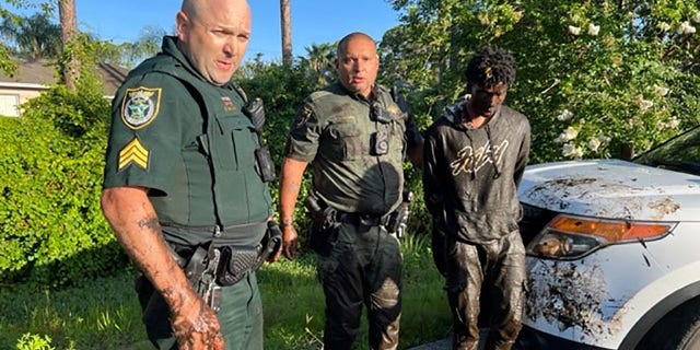 A Flagler County deputy tackled armed carjacking suspect Sterling Orlando Davis-Jones into a mud-filled ditch during a chase early Monday, authorities said.
